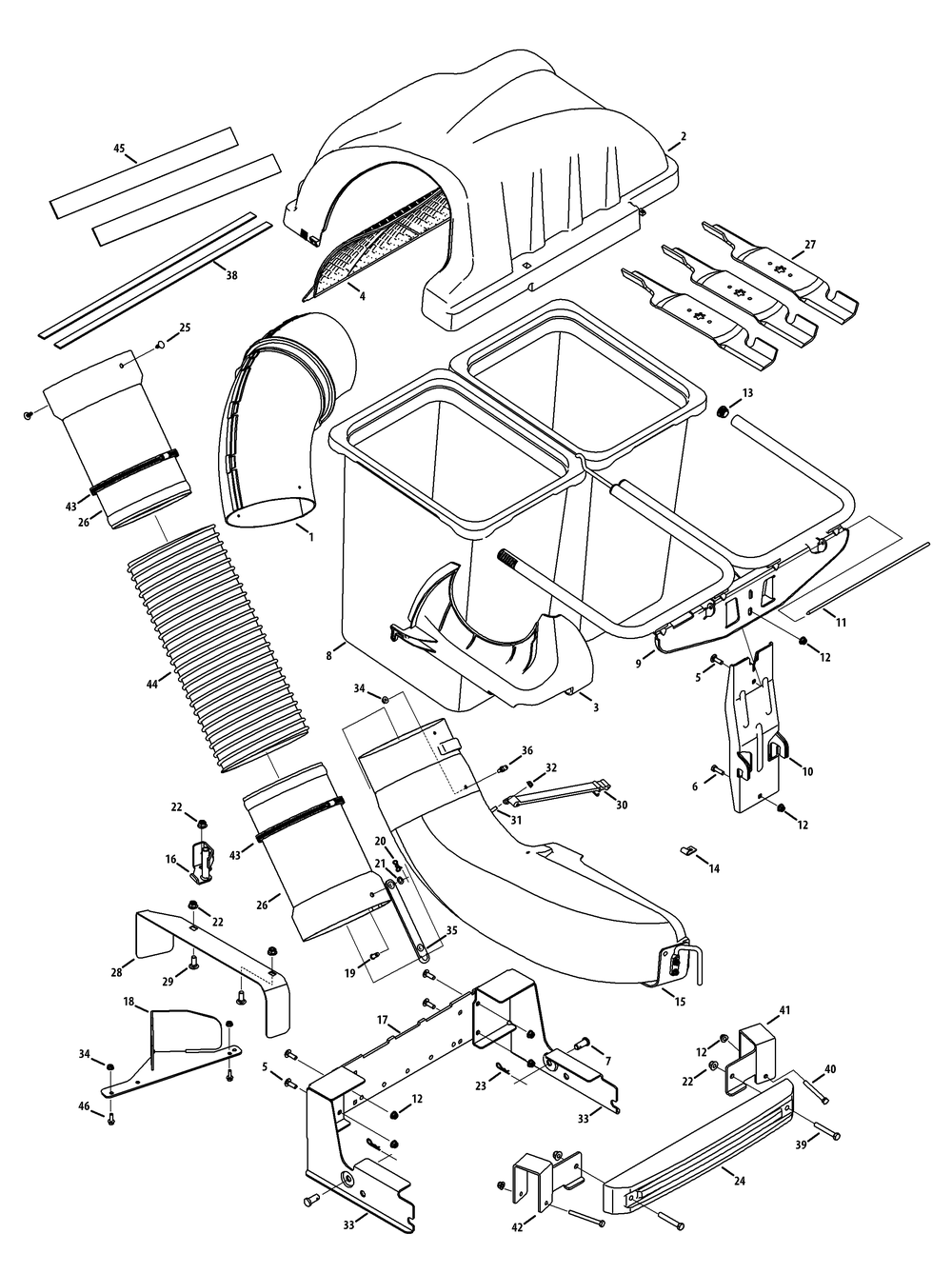 General Assembly Diagram and Parts List for 19A70034 (54Inch-RZTL/S-100)(2013) Cub Cadet Lawn Tractor